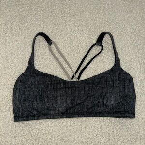 Lululemon Athletica Black and Dark Gray Strappy Sports Bra
